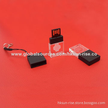 Crystal USB Flash Drives, 1-64GB Full Capacity, Good for Gifts and Promotions, CE/FCC/RoHS Marks